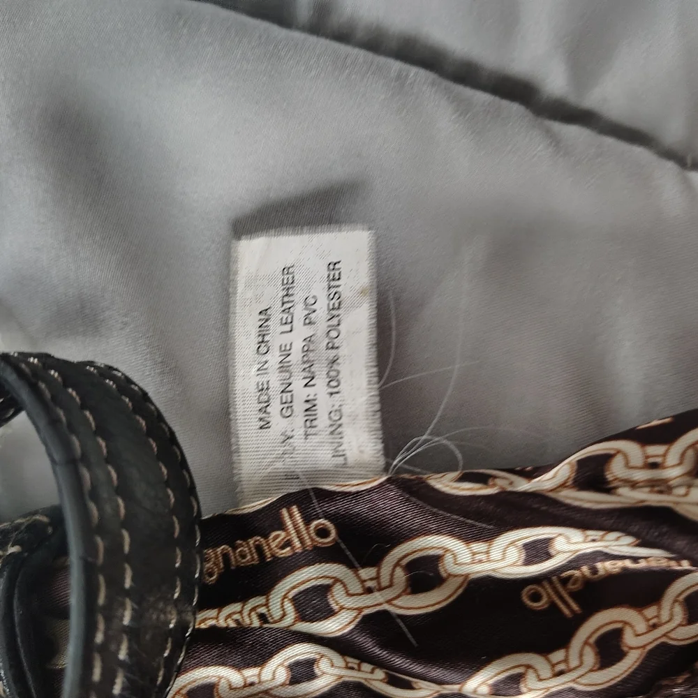 Tignanello Black Pebbled Leather Shoulder Bag